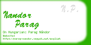nandor parag business card